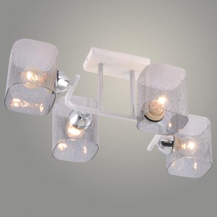 Люстра XA1615/4 WH+CR белый+хром 4х60W E27 d530 h210, HN25
